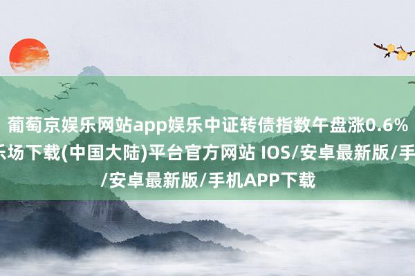 葡萄京娱乐网站app娱乐中证转债指数午盘涨0.6%-葡萄京娱乐场下载(中国大陆)平台官方网站 IOS/安卓最新版/手机APP下载